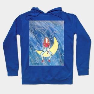 Ledge of the moon - water color metallics Hoodie